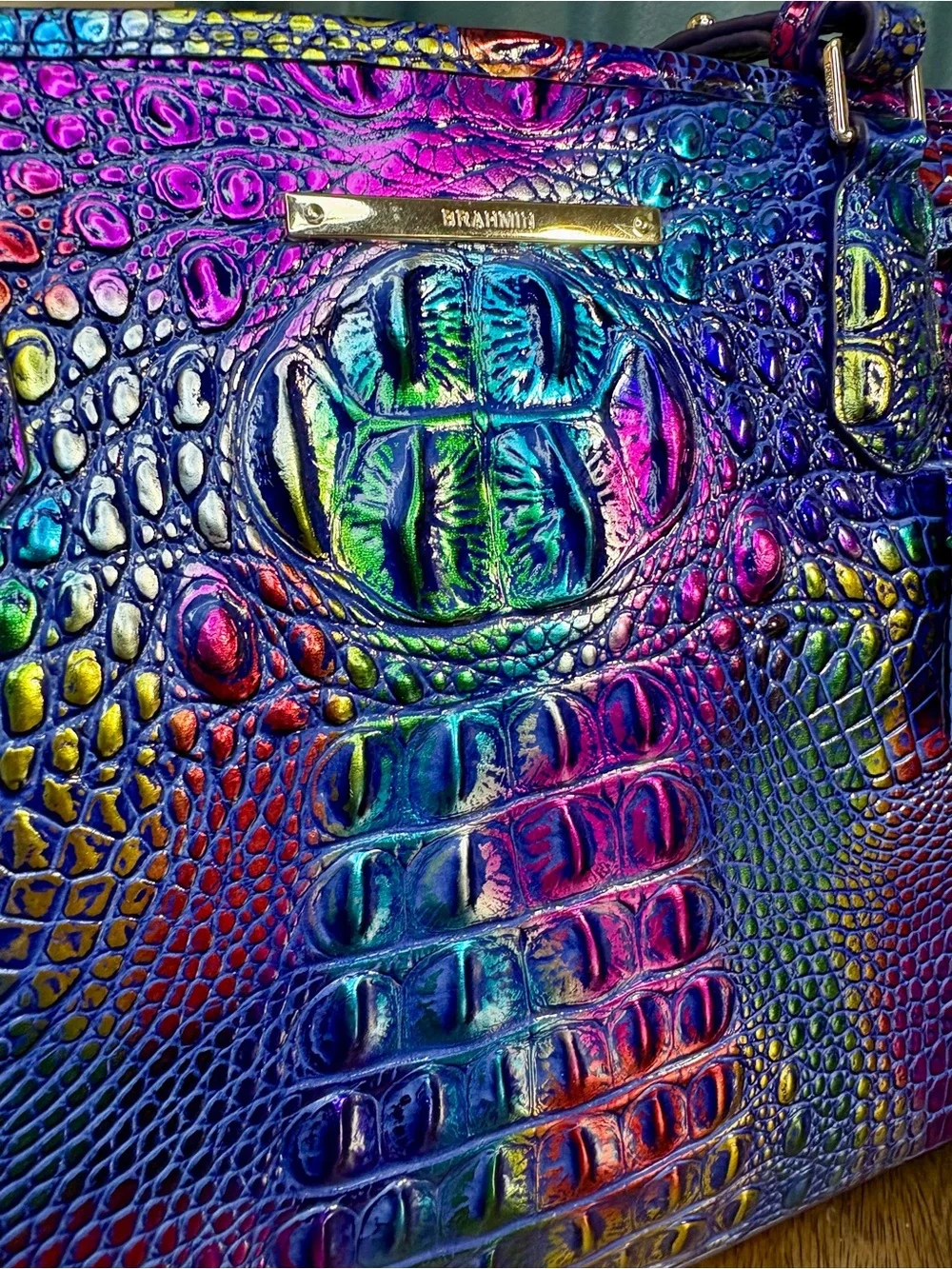 Brahmin NWT Md Asher - Spotlight - Metallic Rainbow - Front EYE - Rare, HTF